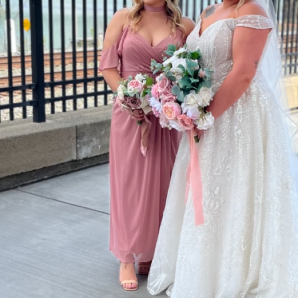 Azazie Fiena Dusty Rose Bridesmaid Dress